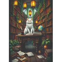Nova Puzzle 1000 Parça Kütüphane Görevlisi Bilge Kedi Yapboz - 41209