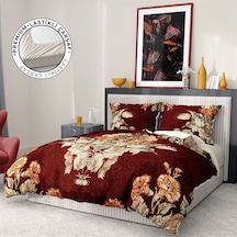 Monohome Premium Luxury Çift Kişilik Nevresim Takımı 3d Pamuk Saten Glazed Bouquet-1574 - Lastikli Çok Renkli