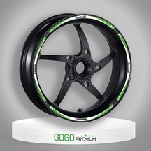 Yeşil Beyaz Kawasaki Uyumlu Reflektörlü 1 Set Jant Şeridi Çok Renkli