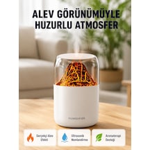 280ml Alev Işıklı Ultrasonik Hava Nemlendirici Sessiz Ve Usb Şarjlı - Lisinya