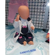 Candys Bebe Kız Alt Üst Takım Beyaz - Pembe