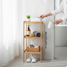 İbico İ21-148 Çok Amaçlı 3 Katlı Raf Ve Organizer 36x32x80 Cm - Ahşap Bambu