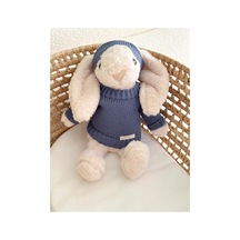 Knitzy Uyku Arkadaşı Peluş Tavşan 34 Cm - İndigo 3 Adet Çok Renkli