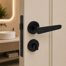 Sese Evin Modeli Rozetli Wc Kapı Kolu Siyah 200-243r-02-02