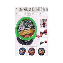 Şifreli Motosiklet Kilidi 80 Cm 1 Adet K-3682 Çelik Halat Plastik Kaplamalı Bisiklet Kiliti Motorsiklet Scooter Kapı Yeşil