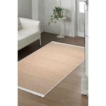 Dijidekor Halı Vizon Stylish Yıkanabilir Saçaklı Kare Kesme İ...