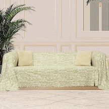 Softmicro İskandinav Desenli Boho 180x220 Cm Koltuk Örtüsü Şalı, Kanepe Örtüsü, Tv Battaniyesi Yeşil 001