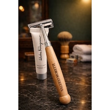 Valerio Moretti Ahşap Saplı Klasik Tıraş Bıçağı + Shaving Gel 15 Ml