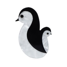 Blucome El Yapımı Akrilik Hayvan Penguen Broş Kadın Erkek Güzel Oturma Pet Rahat Parti Broş Pin Takı Aksesuarları Siyah