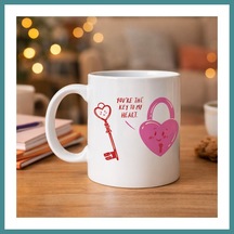 Trendexa Model 27 You Re The Key To My Heart Tasarımlı Porselen Kupa - Sevgiliye Arkadaşa Özel Anlamlı Hediye Mac Diğer