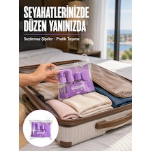 5 Parça Seyahat Kişisel Bakım Seti Şişe Sprey Krem Kutulu Yeni Nesil Mor