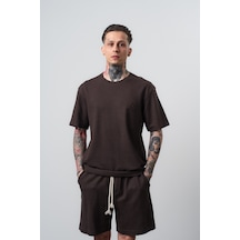 Respire Erkek Pis Dikişli Regular Fit T-shirt Kahve