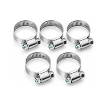 Hortum Kelepçesi 5 Adet 12x20 Mm Vidalı Paslanmaz Çelik Ayarlanabilir Boru Metal Kelepçe Klips
