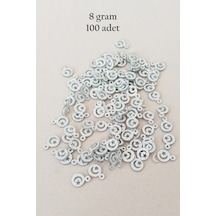Oya Abiye Bileklik Kolye Pleksi Metalik Plastik Pul Gümüş Renk 8 Gram 100 Adet - Bnc516