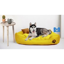 Mavi Vitrin İsme Özel Ultrasoft Mukavemetli Battal Boy Köpek Yatağı 110 x 90 CM