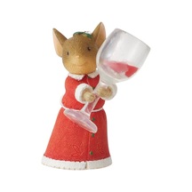 Enesco Kalpli Kuyruklar Noel Teslimatı Daha Fazla Şarap Lütfen Minyatür Heykelcik, 2,01 İnç, Çok Renkli