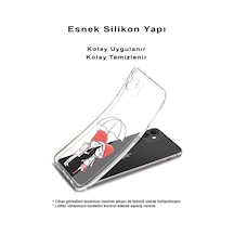 Vivo Y15s 2021 Uyumlu Kamera Korumalı Kapak Aşk Tasarımlı Şeffaf Silikon Kılıf Şeffaf