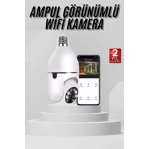 Epilons Wifi Güvenlik Kamerası 360 Derece Dönebilen Harekete Duyarlı Gece Görüşlü Ampul