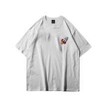 Flood Of Style Unisex Spaceship Beyaz Tshirt