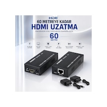 Hde Hdmı Extender 60 Metre Cat5/cat6 Full Hd 1080p Hdmı Uzatıcı 5v 2a Adaptörlü Siyah