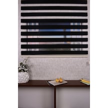 Siyah Düz Etek Dilimsiz Siyah 10687 V10 Zebra Stor Güneşlik Perde
