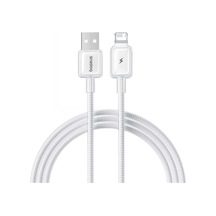 Crystal Usb-a To Lightning Hızlı Şarj Kablosu 2.4a, 1m, İphone Ve İpad Uyumlu, 480mbps Veri Aktarımı, Örgülü Dayanıklı Kablo, Beyaz