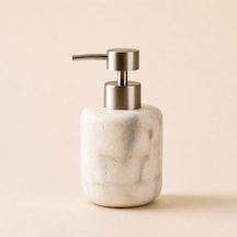 The Voguemaxima Carrara Mermer Görünümlü Sıvı Sabunluk 9x14 Cm Beyaz