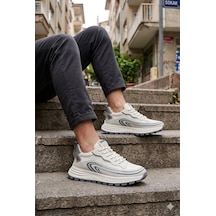 Pepita E274 Rahat Hafif Özel Tasarım Spor Sneaker Erkek Ayakkabı Krem