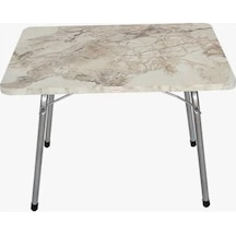 Katlanır Masa Balkon Bahçe Kamp Masası Piknik Masası 45 x 60 CM - Beyaz Krem