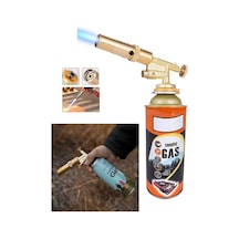 Çakmaklı Metal Pürmüz Kafası Kamp Gazı Seti Piknik Kamp Mangal Mutfak İçin 400ml Gaz Ve Başlık Tek Renk