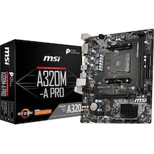 Msi Amd A320m-a Pro Ddr4 3200 Oc Dvı Hdmı Glan Am4 Usb3.2 Matx