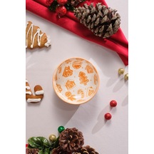 Karaca New Year Yılbaşı Gingerbread Round Çerezlik 10 Cm Beyaz