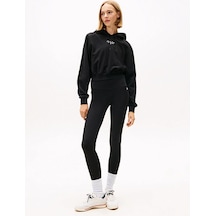 Tommy Hilfiger Tjw Gümüş Rengi Yazı Baskılı Kadın Siyah Çorap Dw0dw21830bds-11298 Siyah