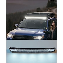 Offroad Oval Tepe Sis Lambası 80cm Beyaz-amber Çakarlı 135 Led 405w Eğimli Yayıcı Delici Off Road