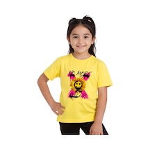Panios Kids X Rules Baskılı Kız Çocuk Kısa Kollu T-shirt Sarı