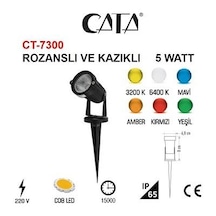 Cata Ct-7300 Rozanslı ve Kazıklı 5W Bahçe Armatürü Gün Işığı