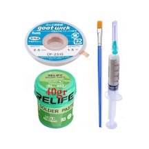 Relıfe Rl-402/ Krem Lehim Paste 183 C 40g Flux Lehim Toplama Ve Cp 2515 Lehim Emme Teli Elektronikçi Yardımcı Seti02