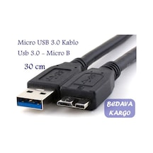 Micro Usb 3.0 Hdd Harddisk Yüksek Hız Şarj Data Kablosu 30 Cm