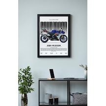 Suzuki Gsx-r1000r Ahşap Çerçeveli Poster Tablo Gsx-r Racing Efsanesi