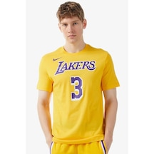 Nike Basketball Nba La Lakers Unisex Team Logo Graphic T-shirt Unisex Pamuklu Tişört Sarı Mor