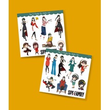 Spy X Family Yor 2li Sticker Seti Parlak Kağıt -çıkartma -süsleme Anime Etiket Beyaz