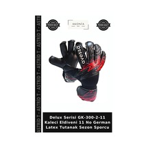 Delux Serisi Gk-300-2-11 Kaleci Eldiveni 11 No German Latex Tutanak Sezon Sporcu Çok Renkli