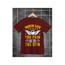 Segungear Gym Pain Erkek Regular Fit Baskılı Spor Tişört Bordo - 932139890 Bordo
