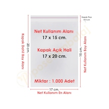 17x15+5 Cm. 17x20 1.000 Adet Şeffaf Bantlı Yapışkanlı Opp Poşet
