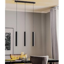 Mylights Spor Modern Led Avize Masa Üstü Sıralı Ampul Dahildir Led Avize Siyah