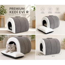 İçi Çıkarılabilir Yastıklı Kedi Ve Küçük Köpek Yuvası Gri-21138