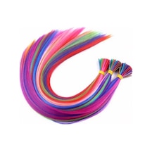 20 Adet Karışık Renkli Fiber Sentetik Kaynaklık 60cm + Misina Takım Aparatı Ve Boncuğu - Fglt-881051 Karışık - Çok Renkli