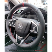 Honda Civic Fc5 Araca Özel Direksiyon Kılıfı Karbon Alcantra Kır
