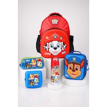 X Dekomus Lisanslı Paw Patrol Marshall 40 Cm Büyük Boy Okul,termoslu Beslenme Ve Kalem Çantası,beslenme Kabı,matara Seti Açık Gri