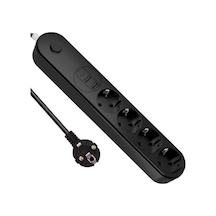 Termal Akım Korumalı Grup Priz Showmax Sh-4625 , 4 Priz, 2 Usb A Ve 1 Type-c Çıkışlı 3.1a , 2 Metre Kablolu, Çocuk Korumalı Ev Ve Ofis İçin